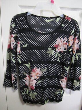 i.e. Black Mesh Crew-Neck Top